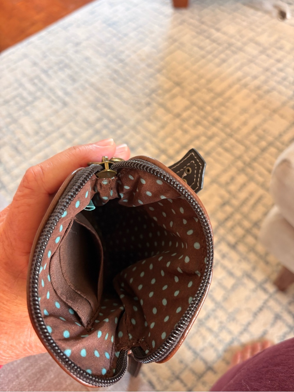 Chala Brown Mini Crossbody with Red Guitar Applique - Picture 3 of 4